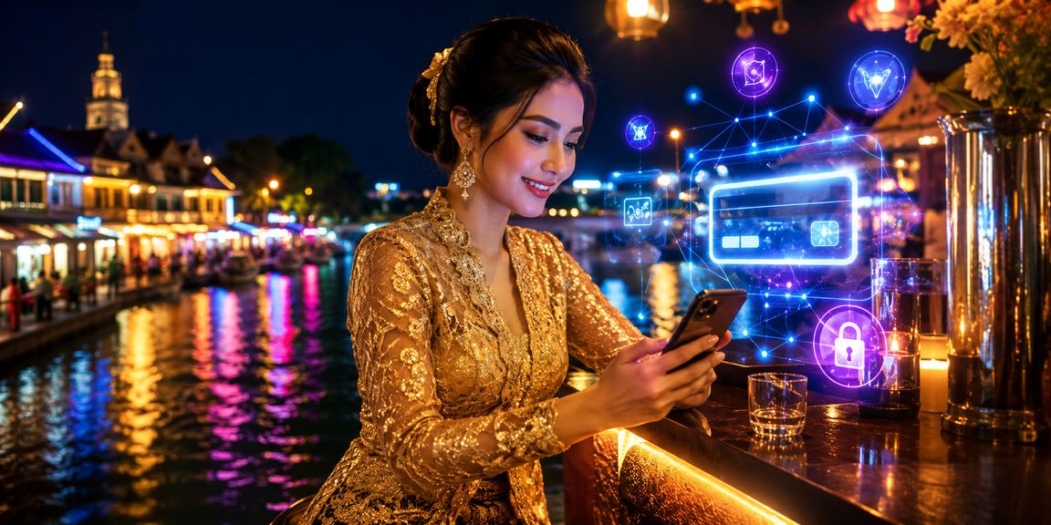 Wanita muda bermain kasino mudah alih di Malacca
